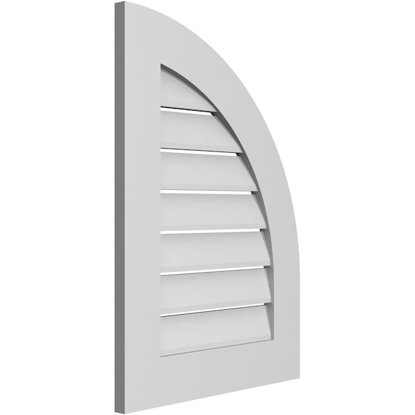 Quarter Round Top Right Surface Mount PVC Gable Vent W/ 3-1/2W X 1P Standard Frame, 20W X 28H